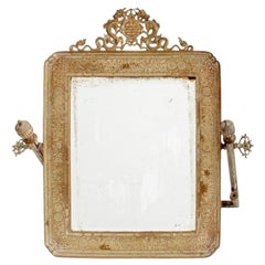 Miroir chinois à double bonheur en laiton, 20e siècle