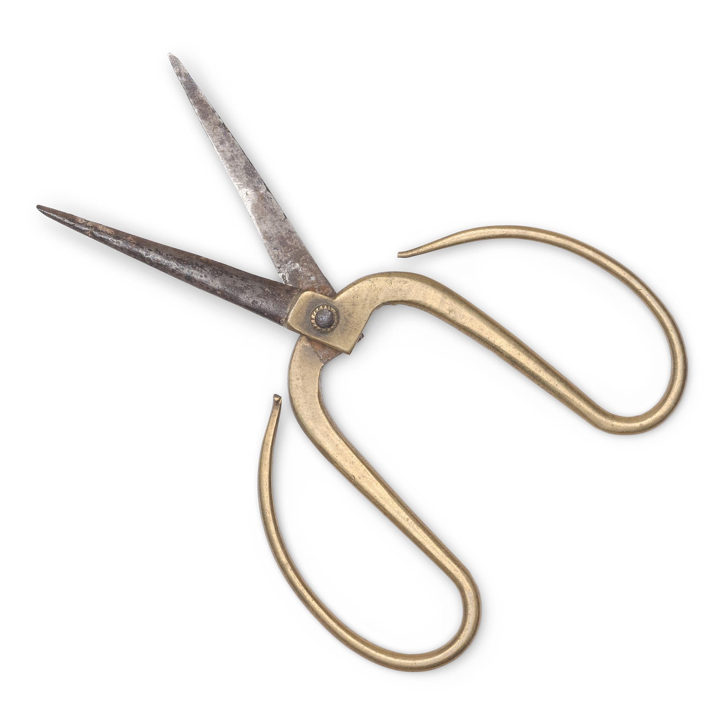 Chinese Brass Opium Lamp Scissors, c. 1900 In Good Condition In Chicago, IL
