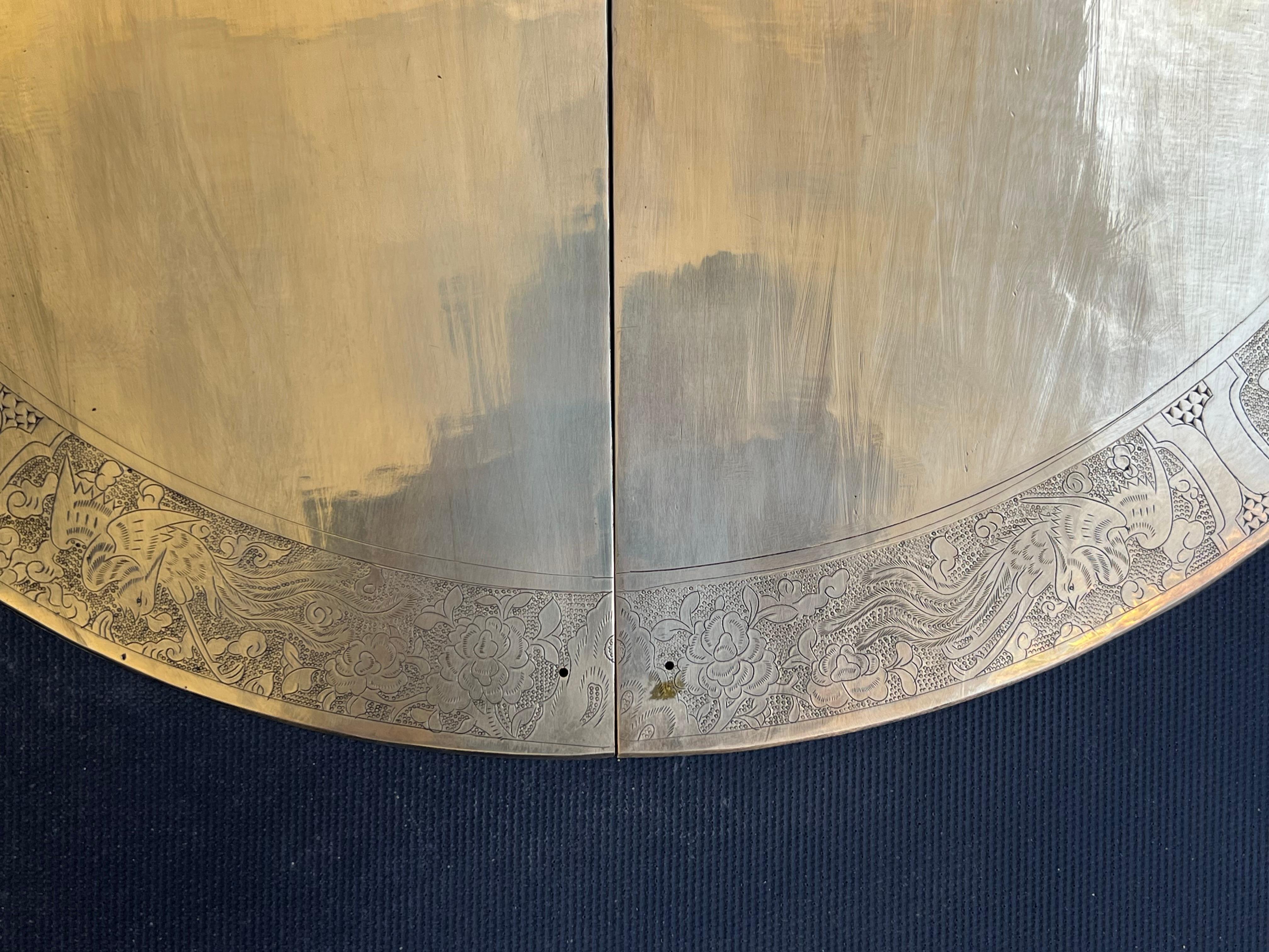 Chinese Brass Round Back Plate für Double Entry Doors (Handgefertigt) im Angebot