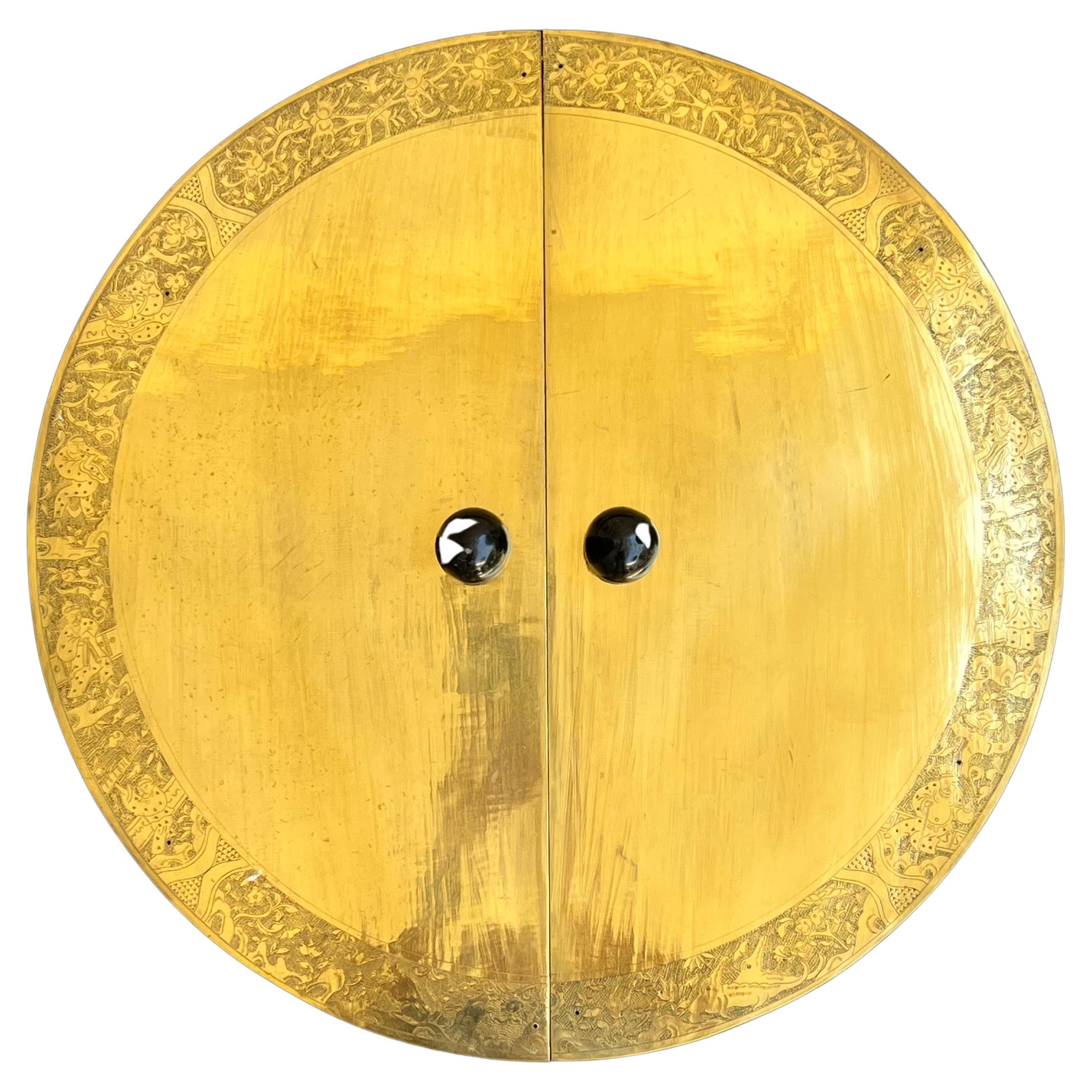 Chinese Brass Round Back Plate for Double Entry Doors