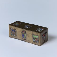 Chinese Brass Stamp Decorative Box