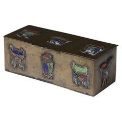 Chinese Brass Stamp Decorative Box