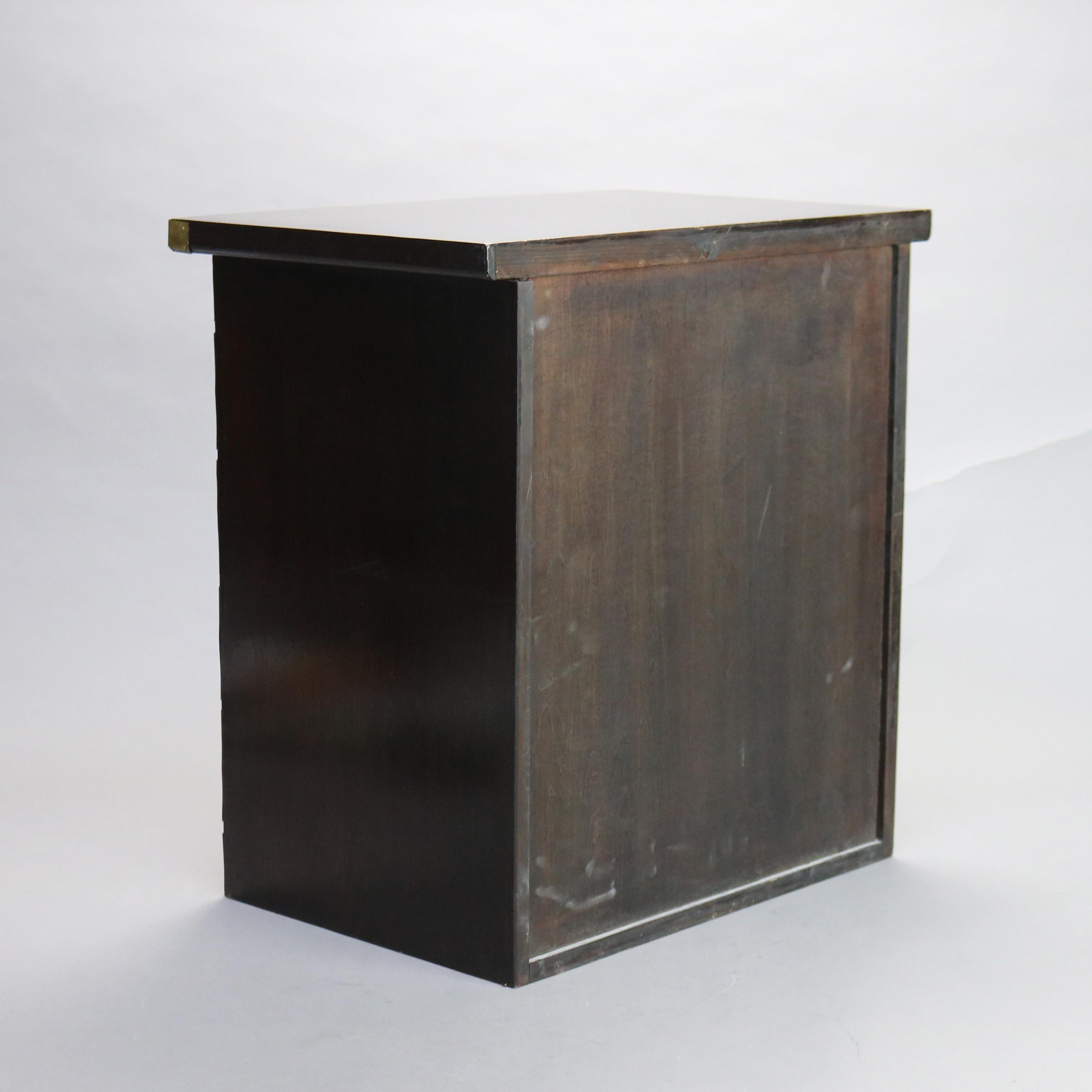Chinese Brass Strapped Rosewood Five Drawer Lingerie Cabinet 20thC 3