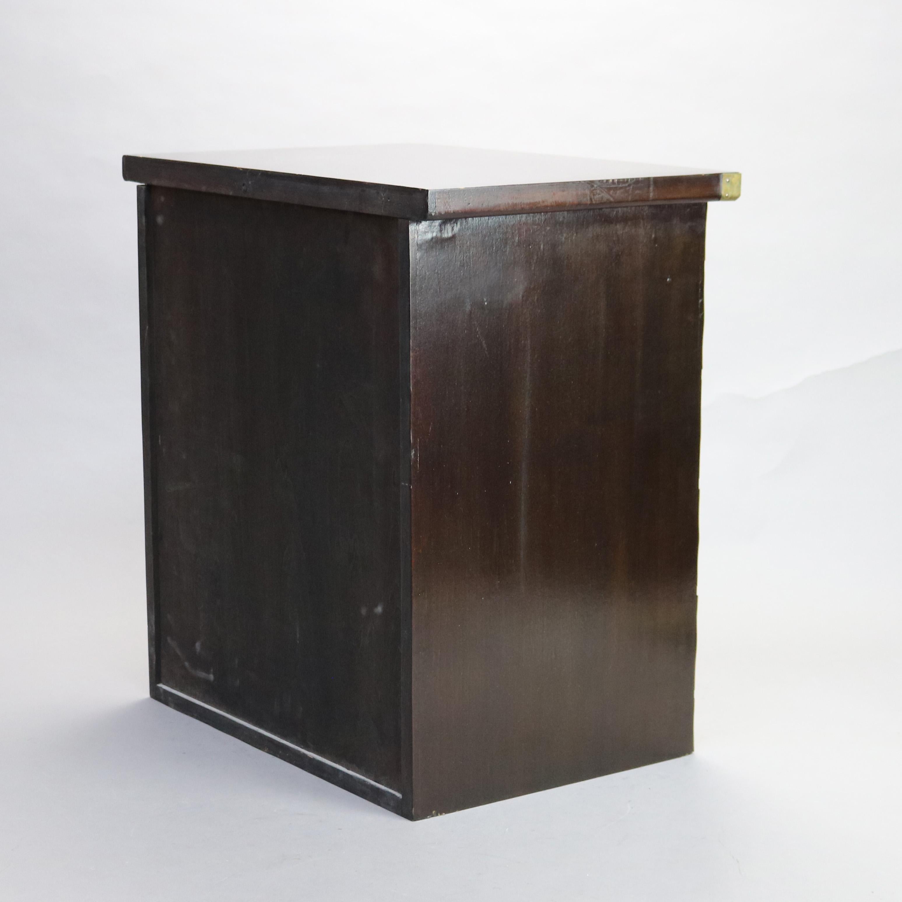 Chinese Brass Strapped Rosewood Five Drawer Lingerie Cabinet 20thC 4