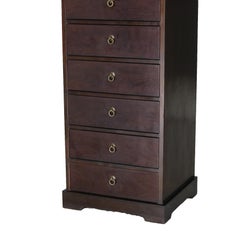 Chinese Brass Strapped Rosewood Tall Twelve Drawer Lingerie & Jewelry Chest