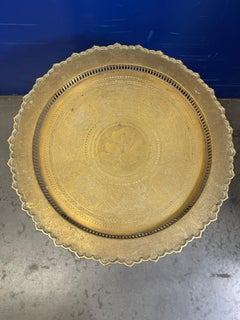 Chinese brass tray top table 1900c