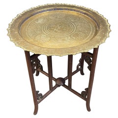 Chinese brass tray top table 1900c