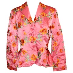 Chinese Brocade and Embroidered Rose Jacket