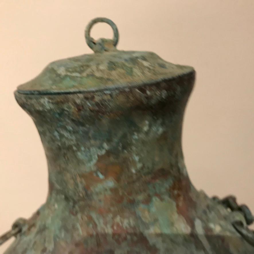 Chinese Bronze Verdigris Archaistic Warring States Style Ritual Vessel 15