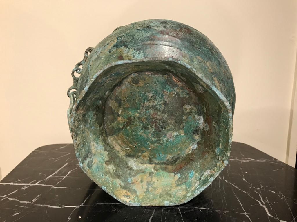 Chinese Bronze Verdigris Archaistic Warring States Style Ritual Vessel 4