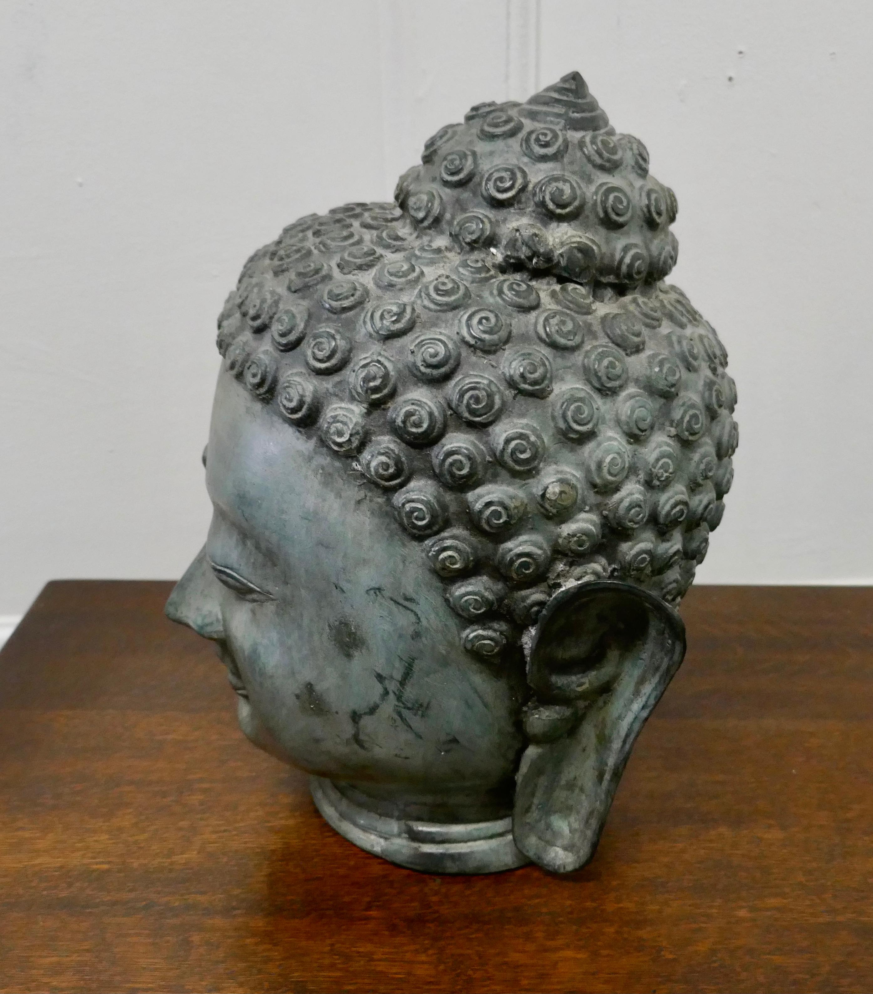 Primitive Chinese Bronze Buddha Head