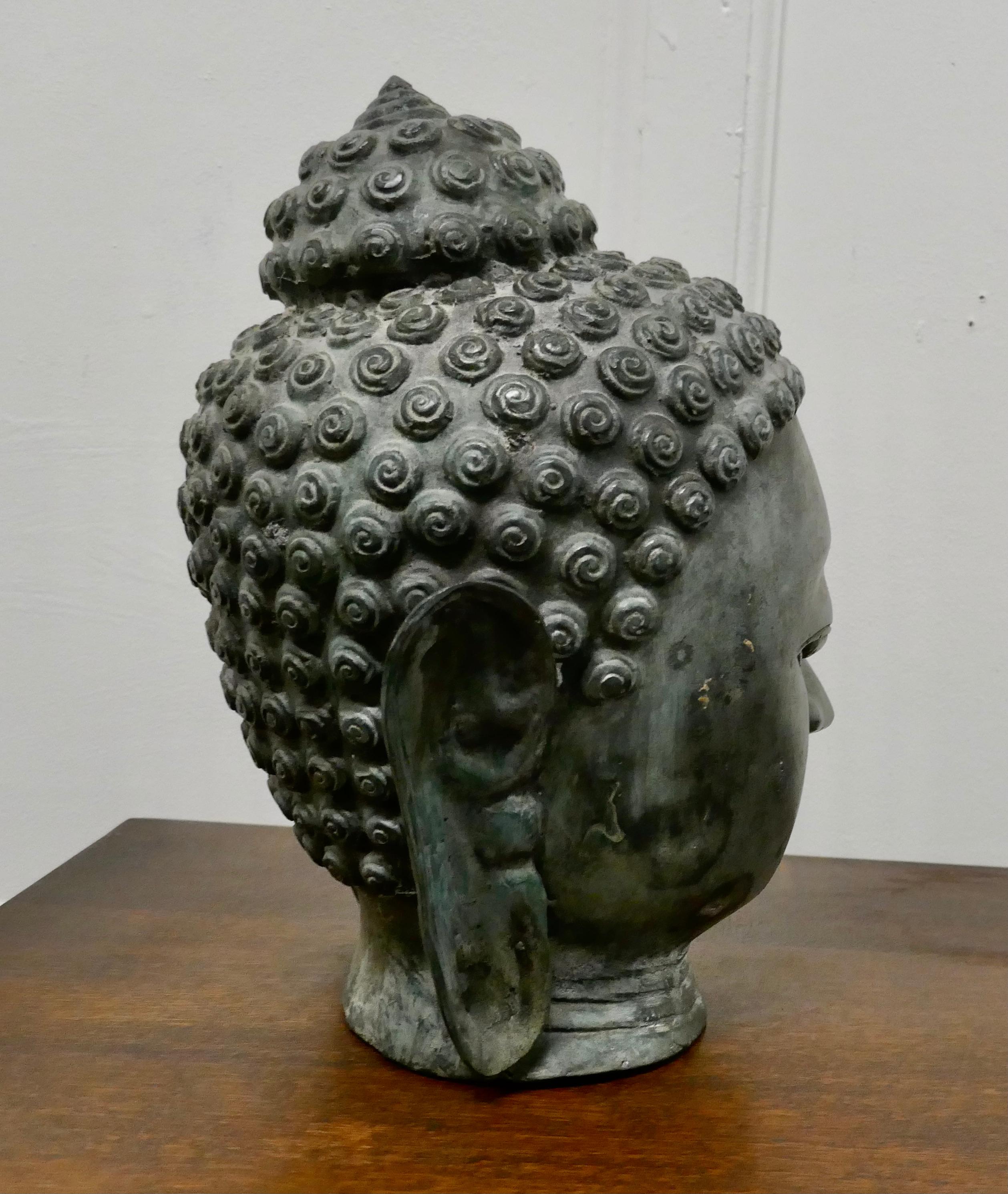 19th Century Chinese Bronze Buddha Head