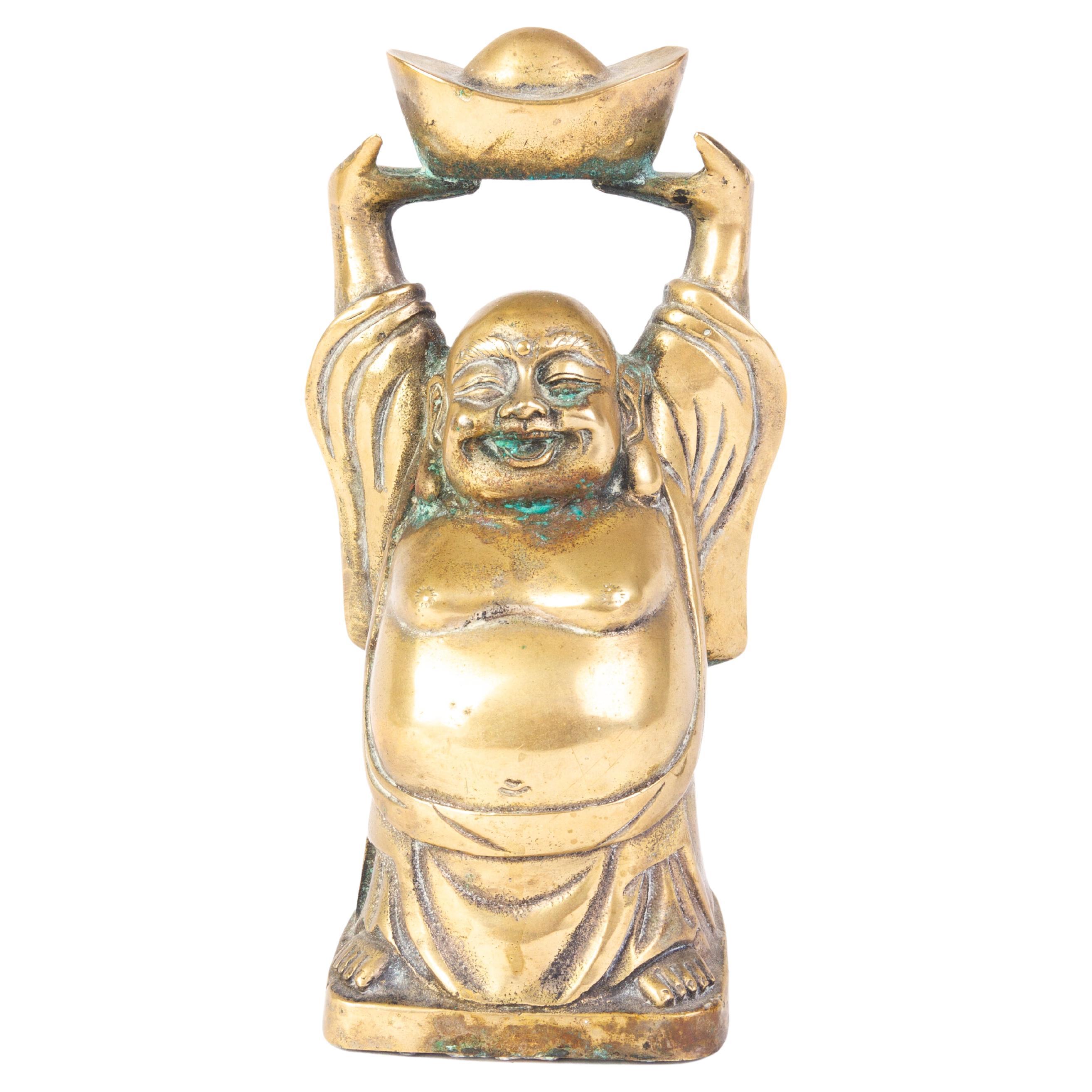 Sculpture de Bouddha en bronze chinois du 19ème siècle Qing