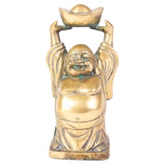Sculpture de Bouddha en bronze chinois du 19ème siècle Qing