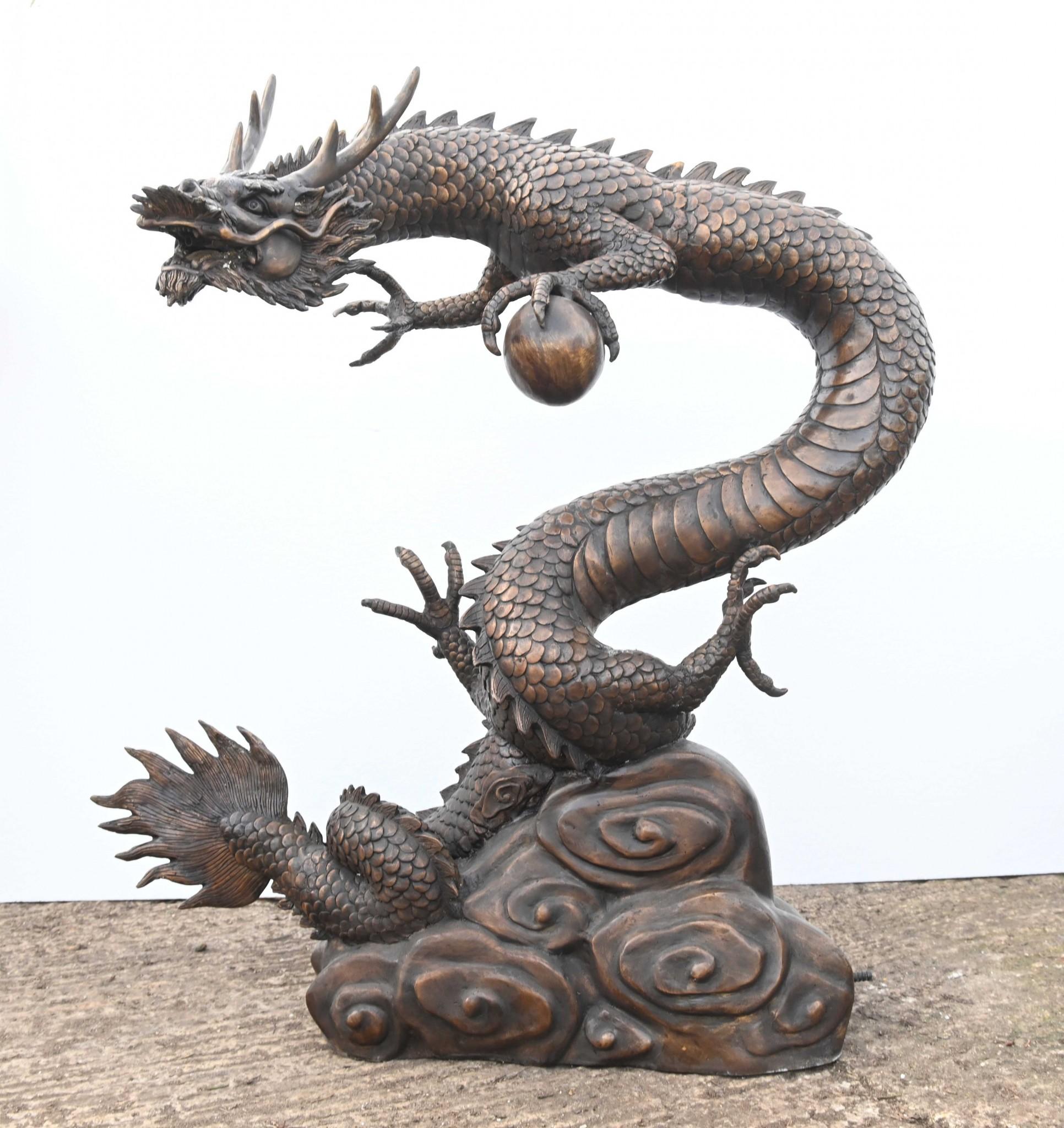 Chinese Bronze Dragon Fountain Garden Water Feature 6