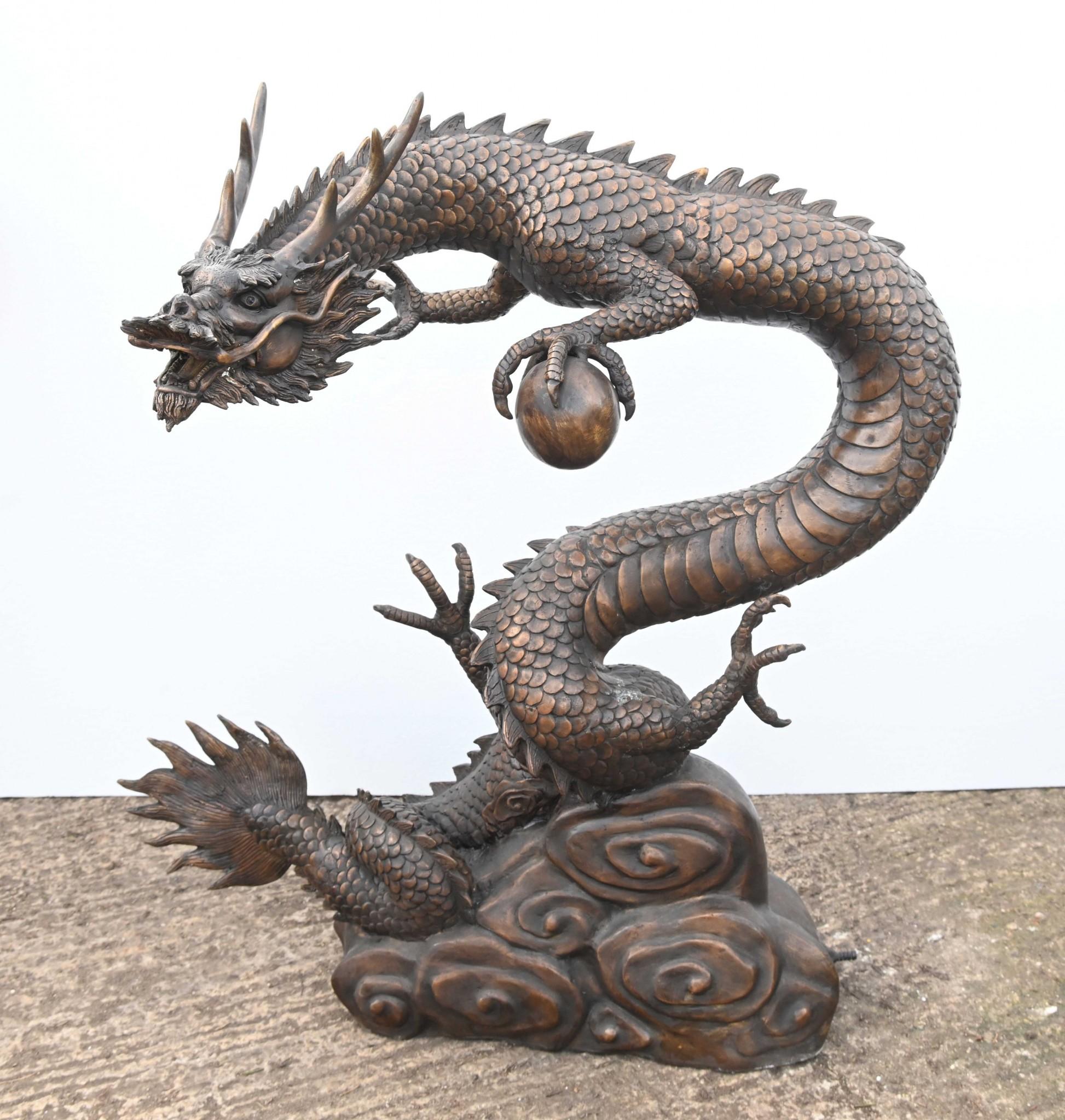 Chinese Bronze Dragon Fountain Garden Water Feature 7