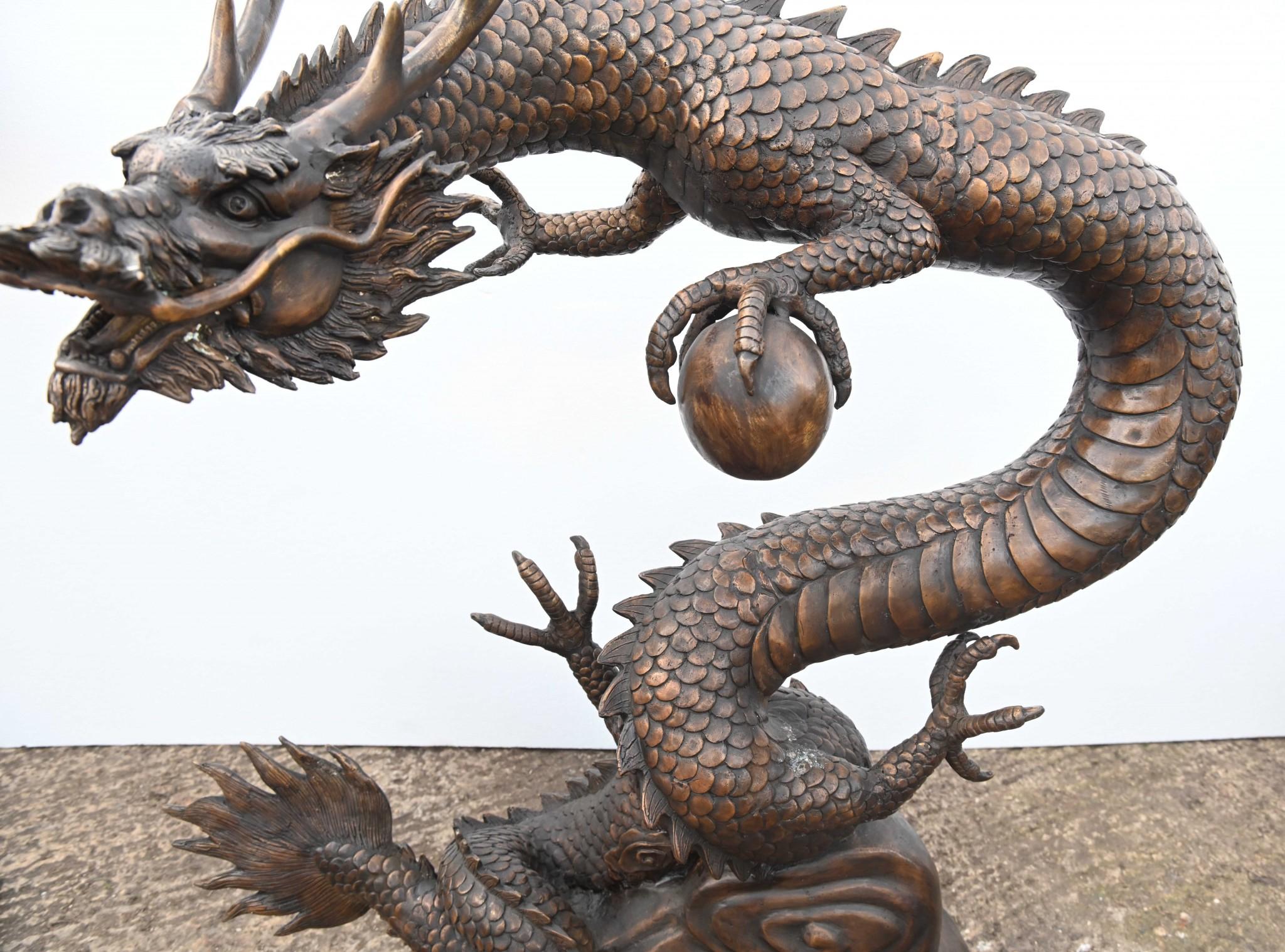 Chinese Bronze Dragon Fountain Garden Water Feature 2