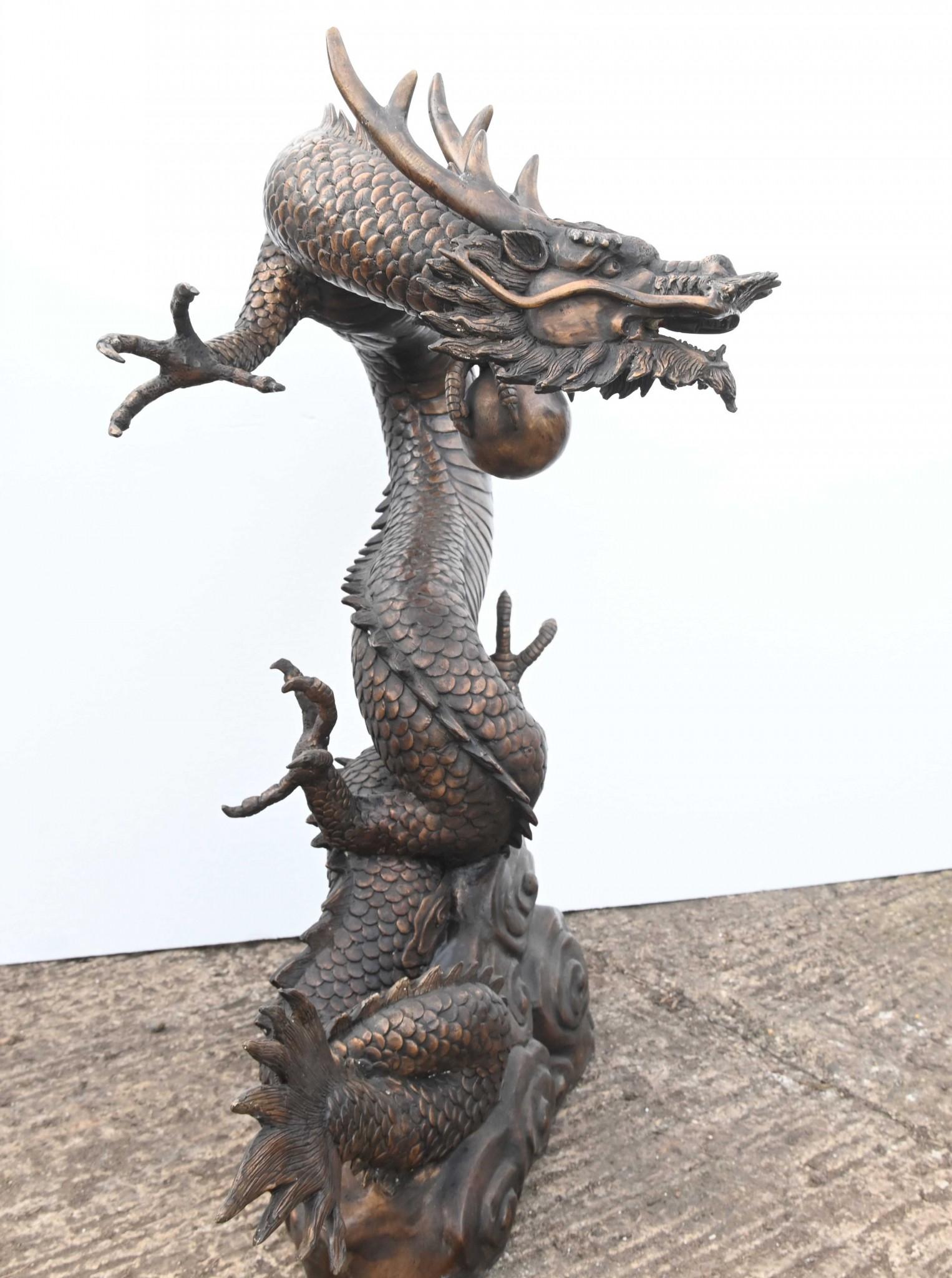 Chinese Bronze Dragon Fountain Garden Water Feature 3