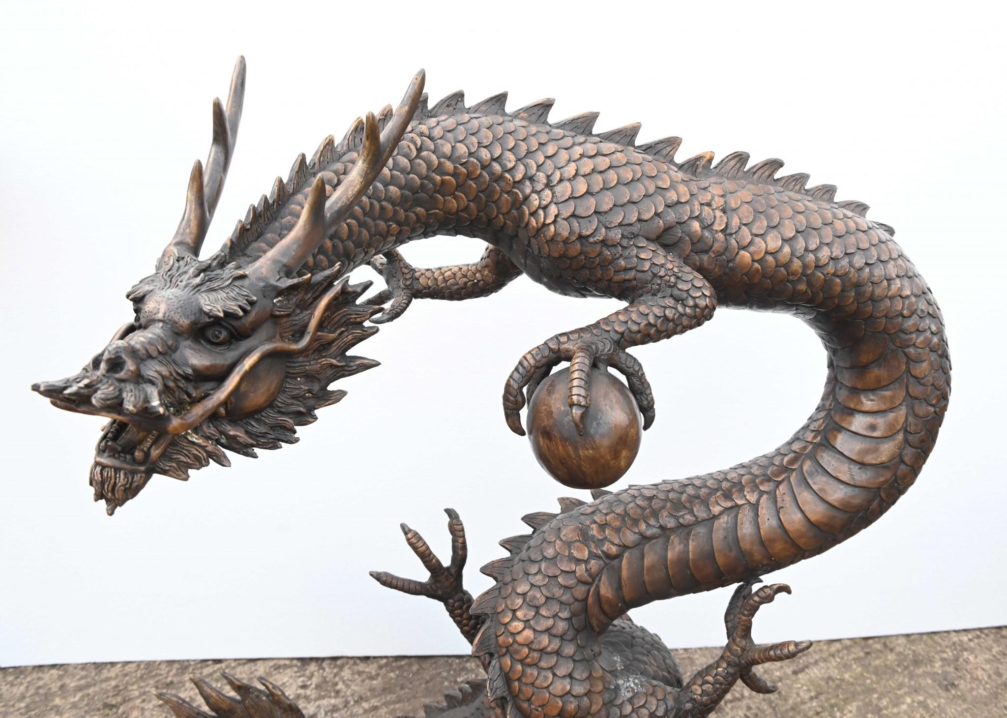 Chinese Bronze Dragon Fountain Garden Water Feature 4