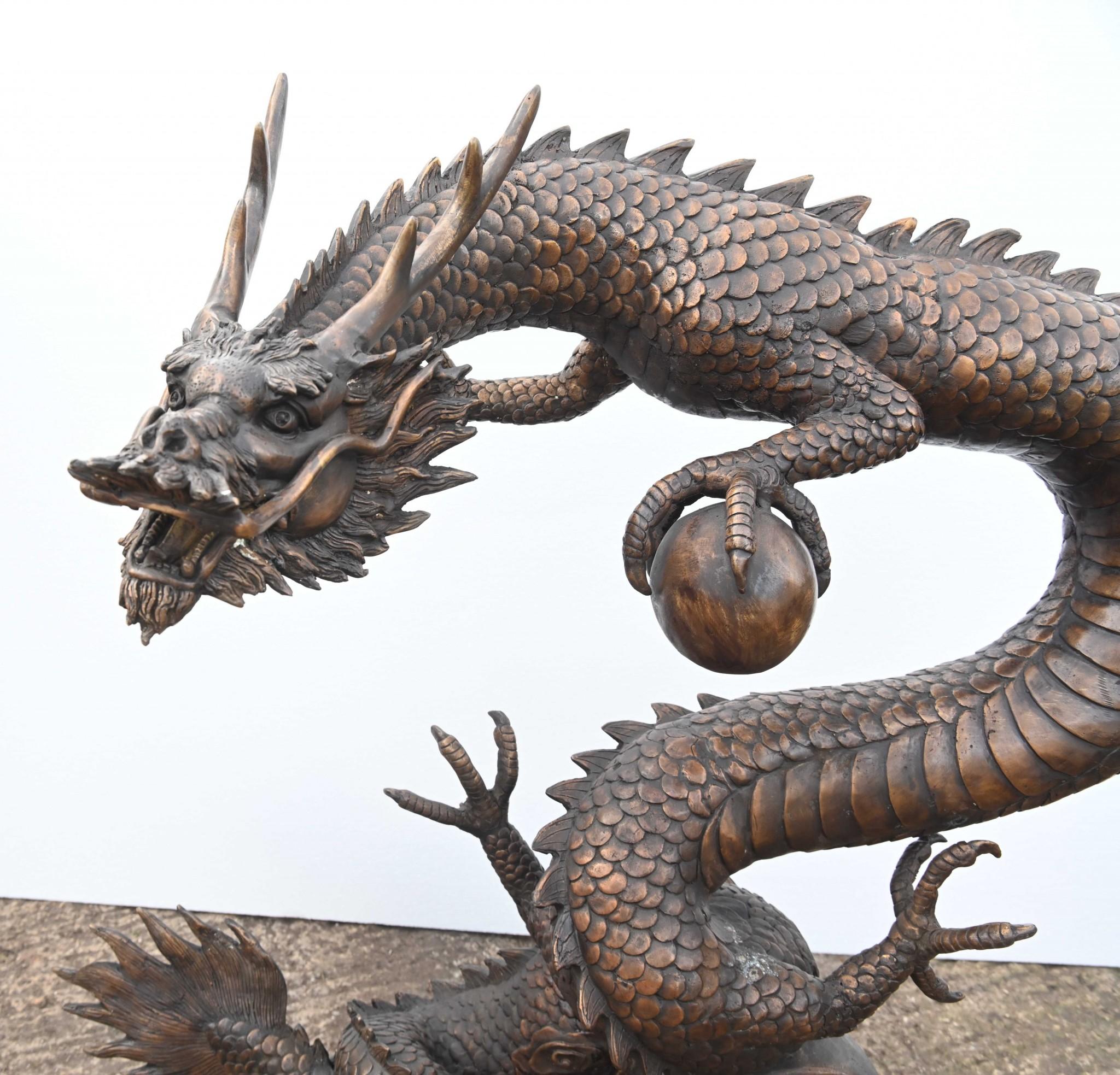 Chinese Bronze Dragon Fountain Garden Water Feature 5
