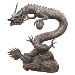 Chinese Bronze Dragon Fountain Garden Water Feature