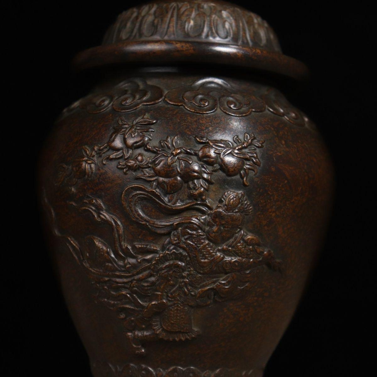 Chinese Bronze Figures Story General Jar, 19th Century, China For Sale 2
