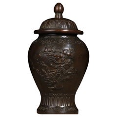 Antique Chinese Bronze Figures Story General Jar, 19th Century, China