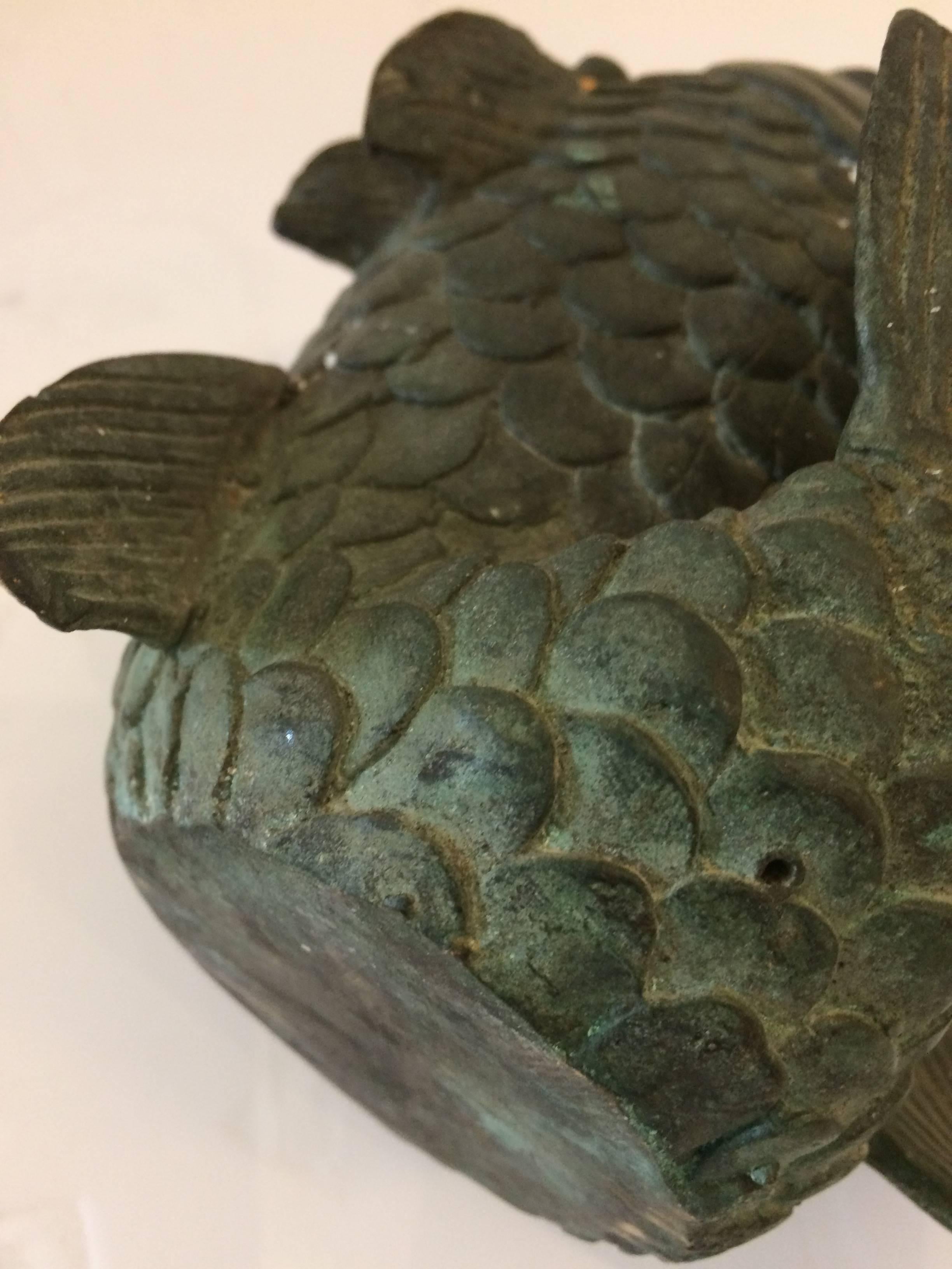 Early 20th Century Chinese Bronze Fish Form Vase