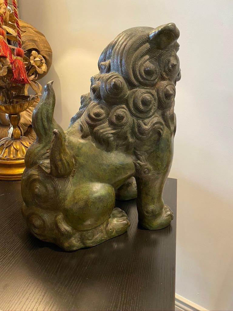 Chinese Bronze Foo Dog In Good Condition In Sarasota, FL