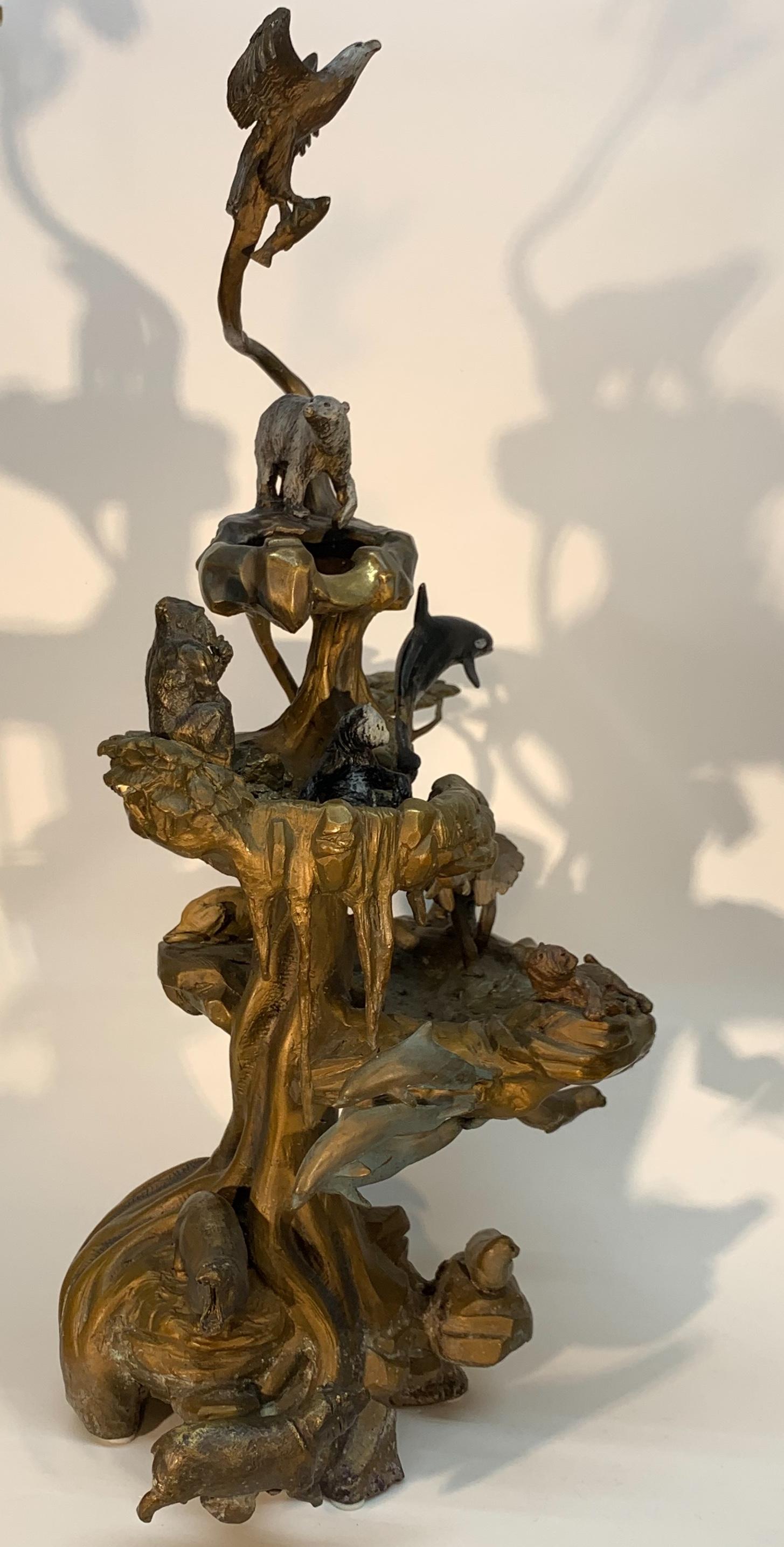 Chinese Bronze Fountain with Animals and in the Shape of a Tree 4