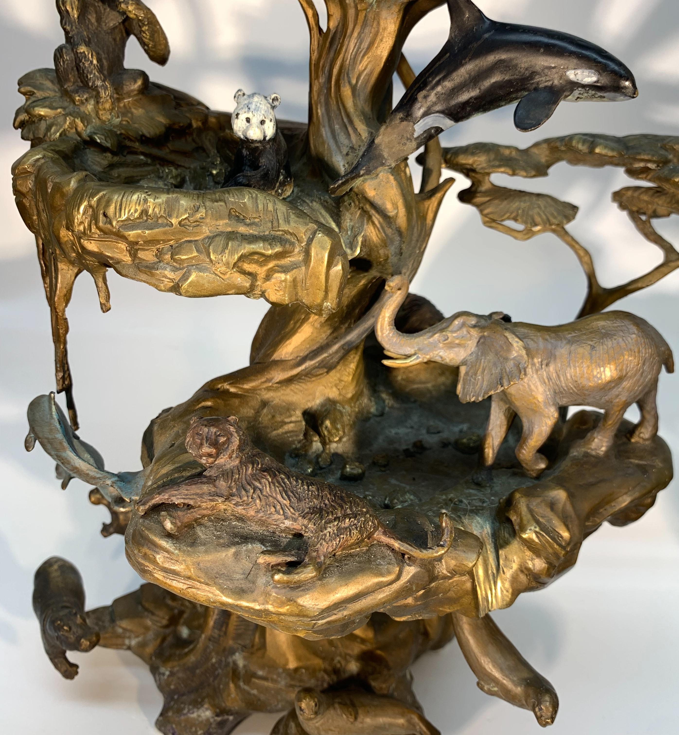 Chinese Bronze Fountain with Animals and in the Shape of a Tree 7