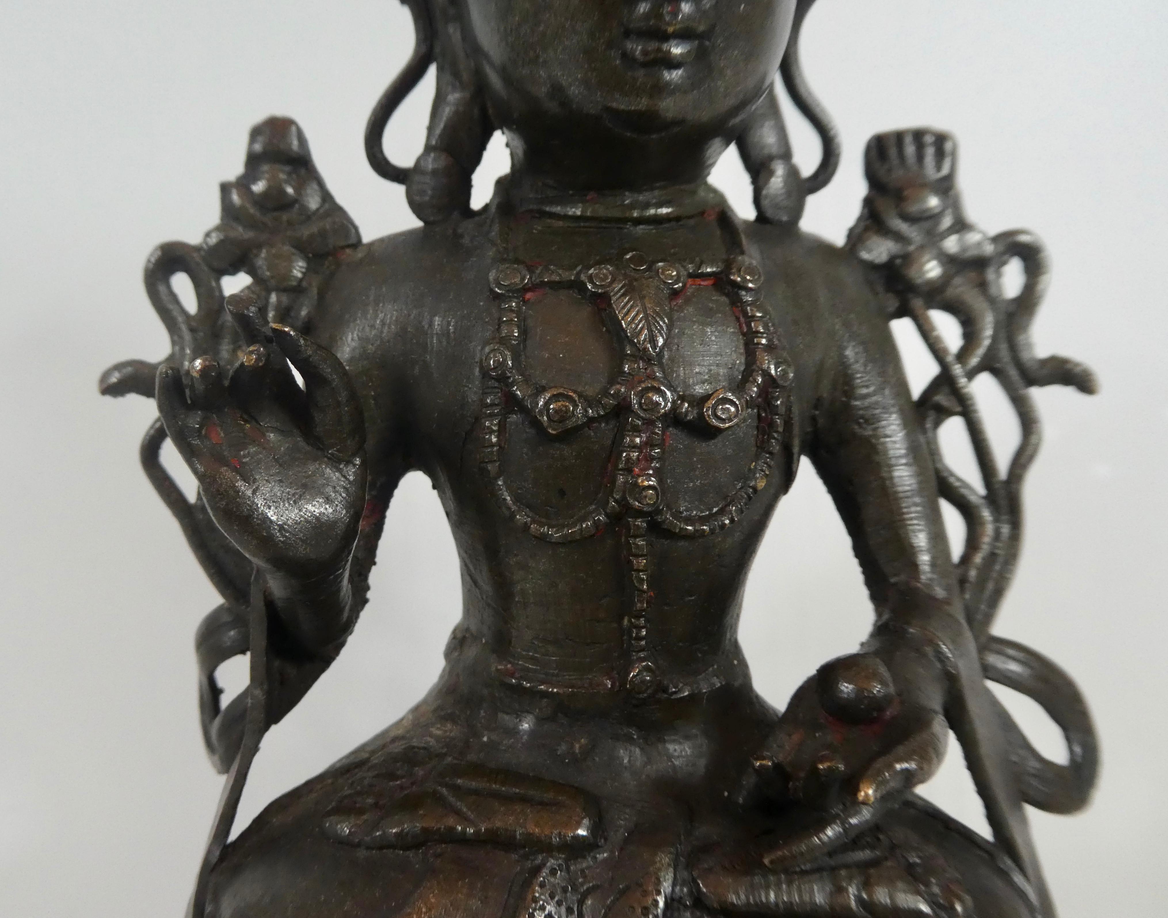 Cast Chinese Bronze Guanyin, circa 1600, Ming Dynasty