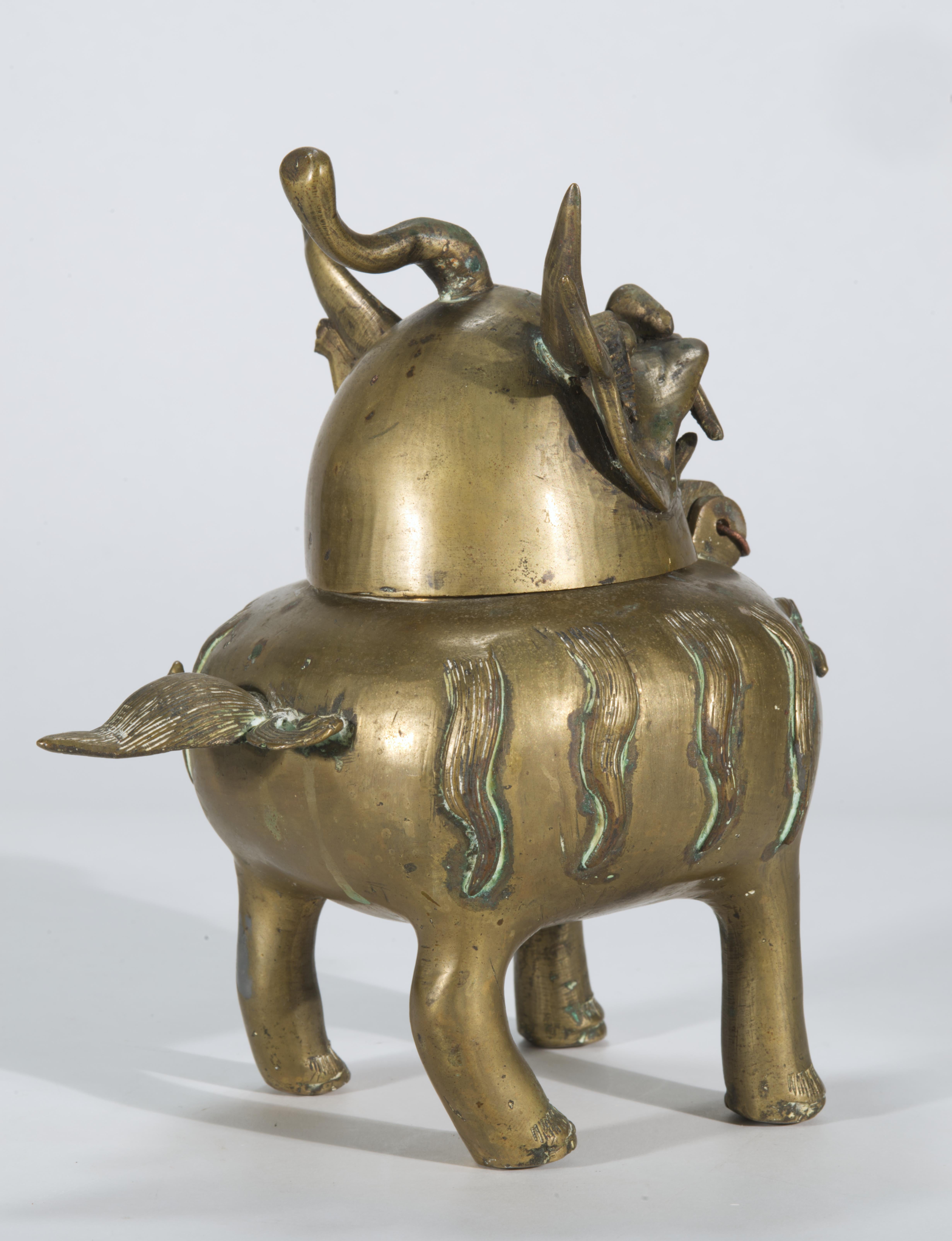 Chinesisches Bronze-Luduan-Röhrchen mit Deckel, 19. Jahrhundert im Angebot 7