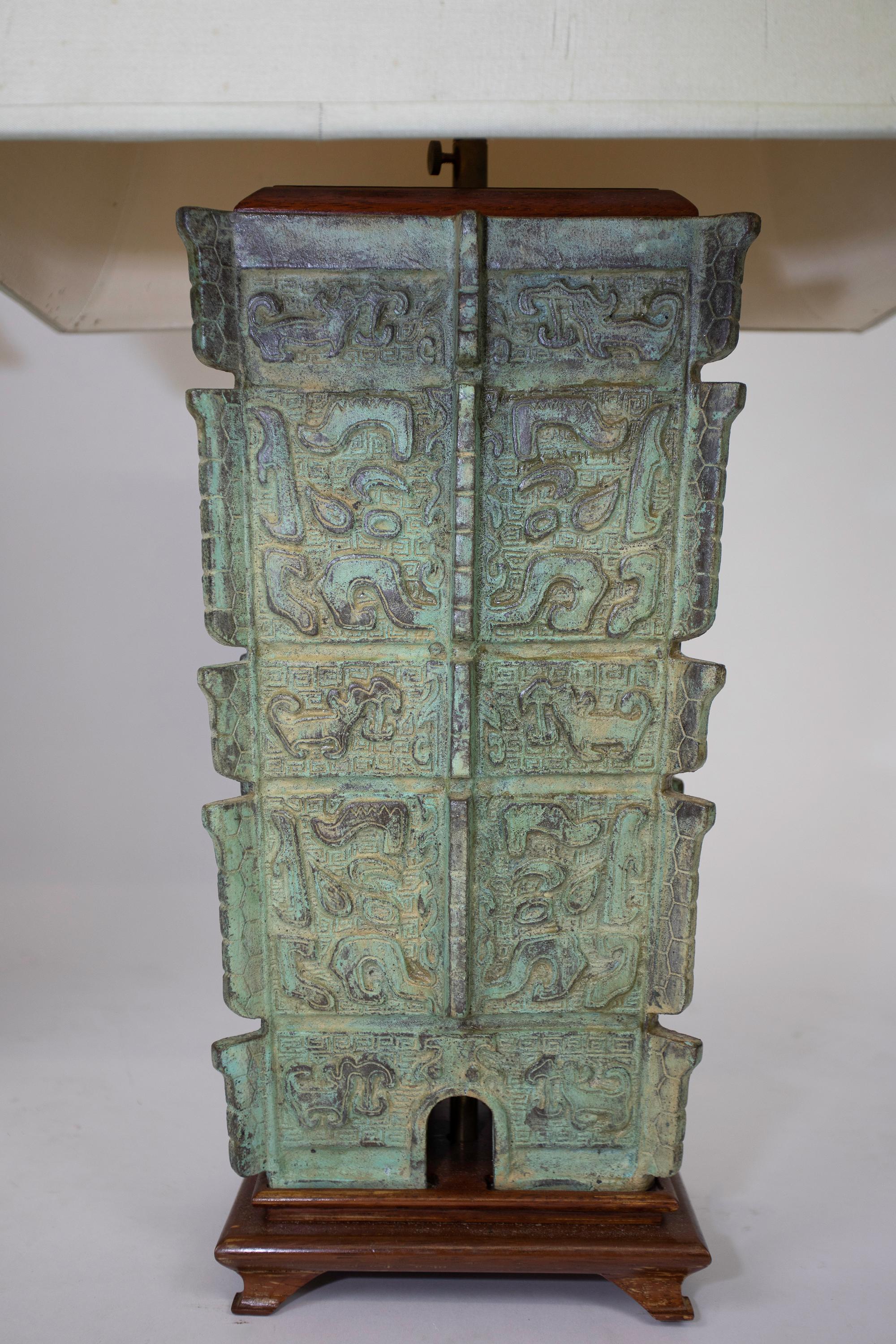 American Chinese Bronze Pagoda Lamps For Sale