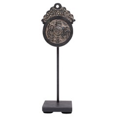 Chinese Bronze Pendant Charm with God of Longevity, c. 1900