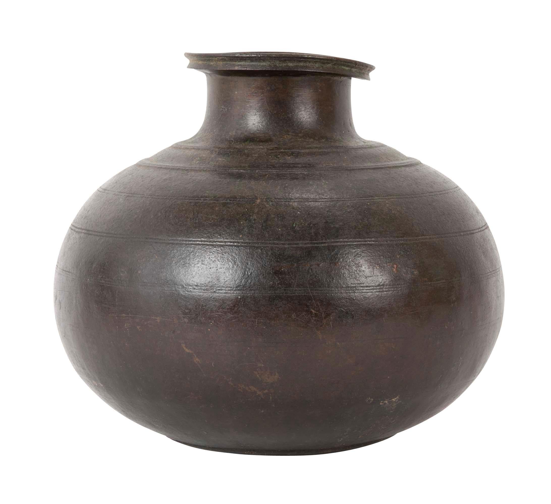 19th Century Chinese Bronze Round Storage Jar