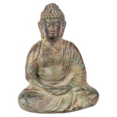Chinesische Bronzeskulptur eines Buddha aus dem 19. Jahrhundert aus Qing