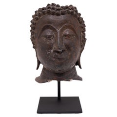 Chinese Bronze Shakyamuni Buddha Head, c. 1800