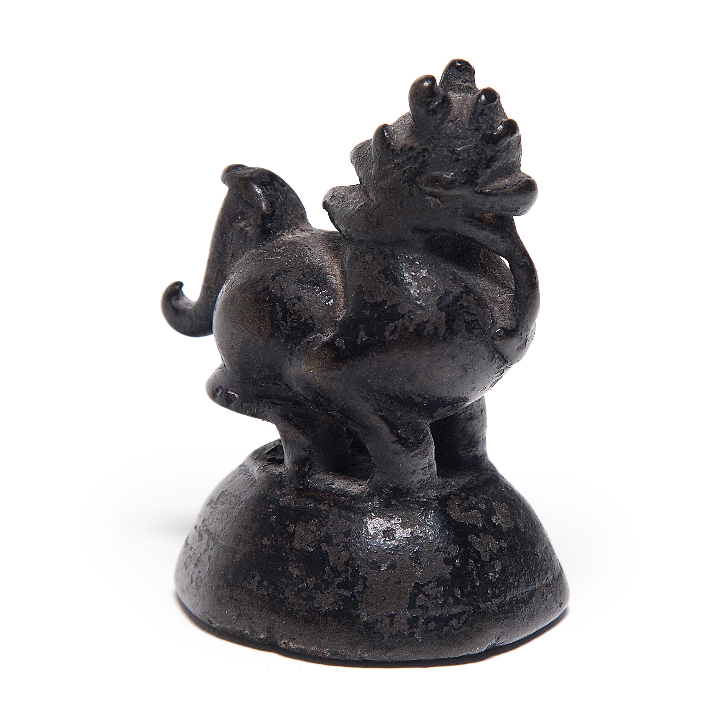 Qing Chinese Bronze Shizi Opium Weight, circa 1900