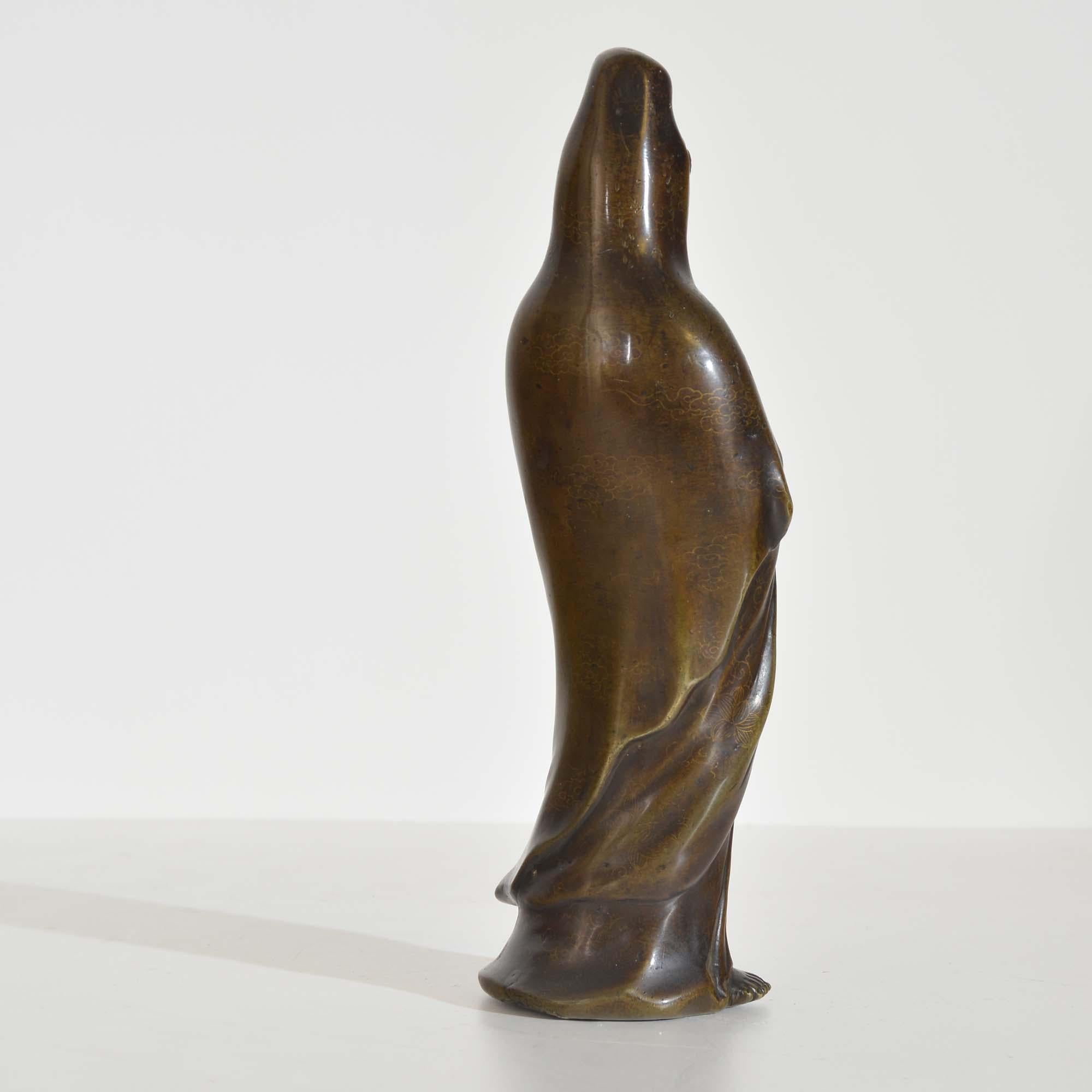 18th Century and Earlier Chinese bronze statue of Guanyin
