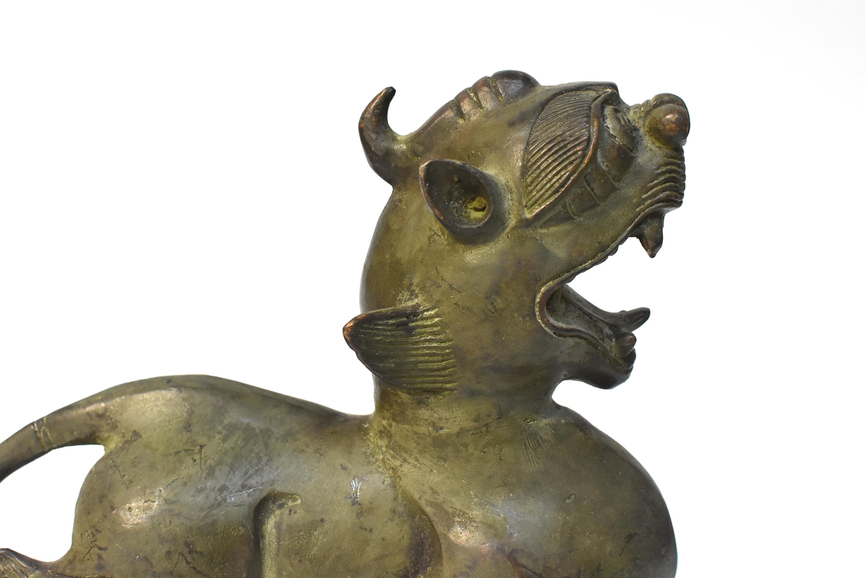 Chinese Bronze Statues Pi Xiu Dragon Pair 6
