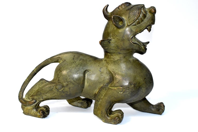 Chinese Bronze Statues Pi Xiu Feng Shui Lions, Pair For Sale at 1stdibs