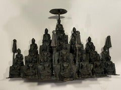 Chinese Bronze Temple of 22 Buddhas