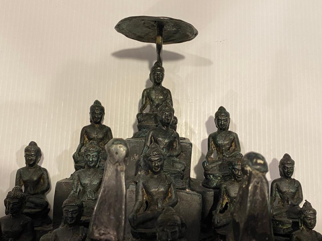 19th Century Chinese Bronze Temple of 22 Buddhas For Sale