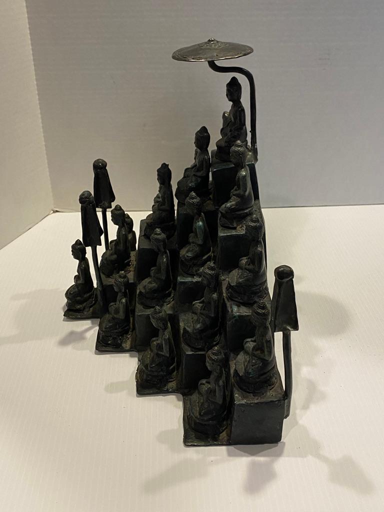 Chinese Bronze Temple of 22 Buddhas For Sale 2