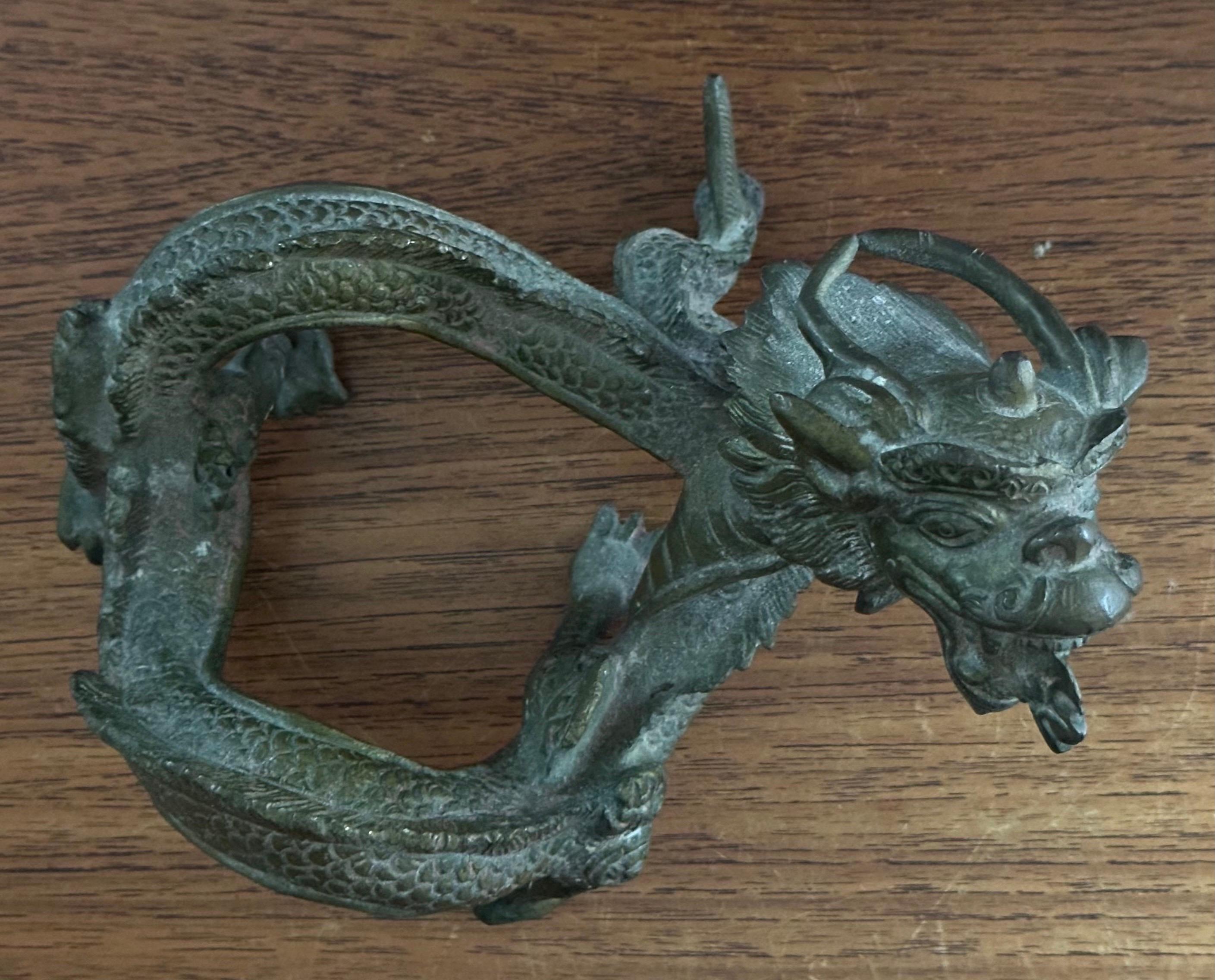 Encensoir / brûleur d'encens chinois en bronze trois pièces Dragon / Chien Foo en vente 9