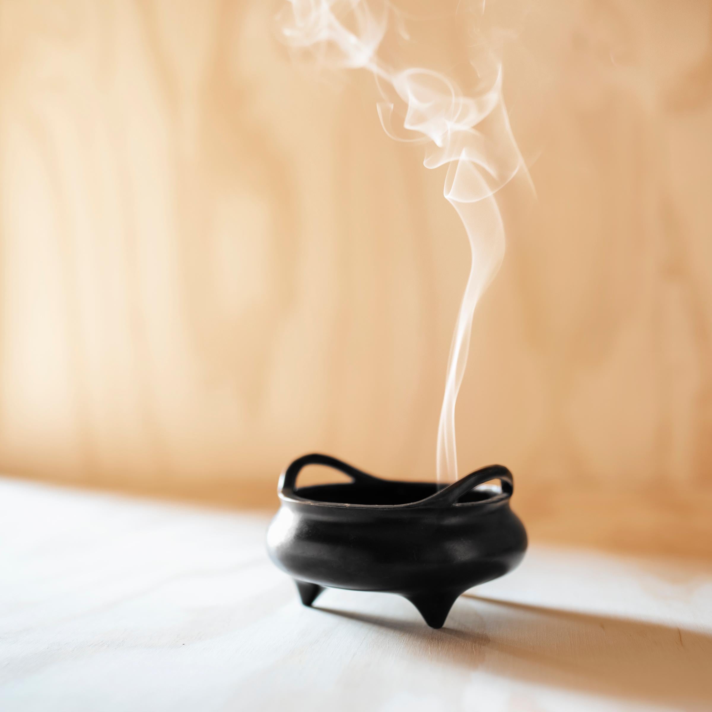 For many centuries, people in China have burned incense in shallow censers such as this, placed within a shrine or atop a home altar. An essential element of ritual prayer, incense is burned to measure the duration of the ritual and as a form of