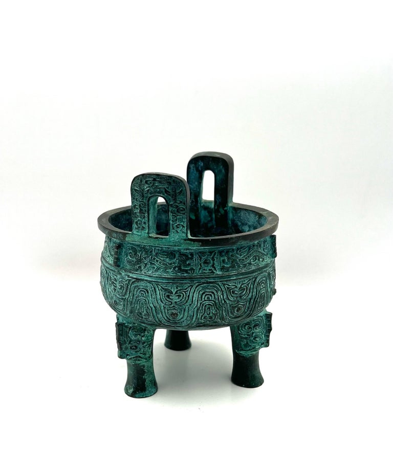 Chinese Bronze Urn Verdigris Finish at 1stDibs