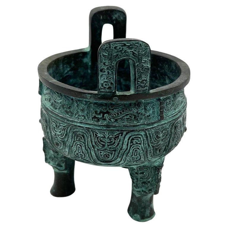 Chinese Bronze Urn Verdigris Finish at 1stDibs