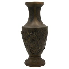Chinese Bronze Vase with Bird Design
